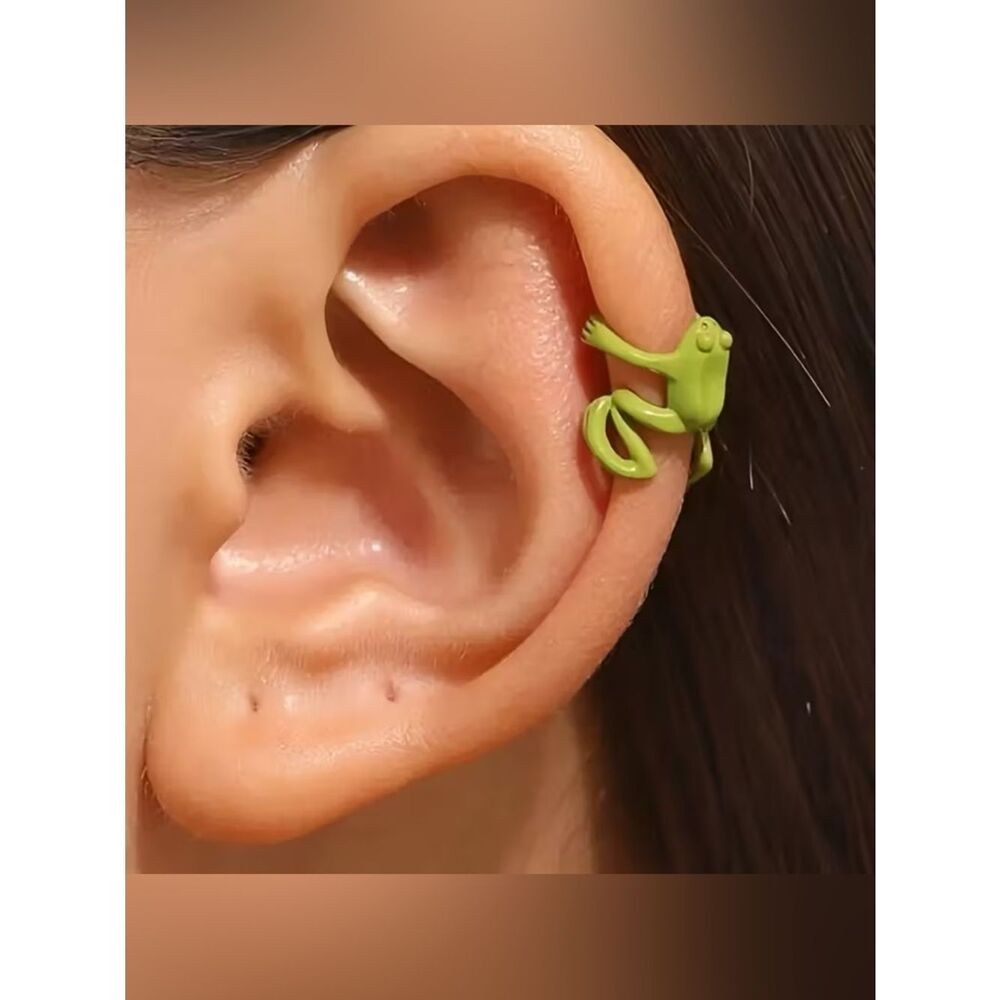 Green Frog Ear Cuff Earring #2520